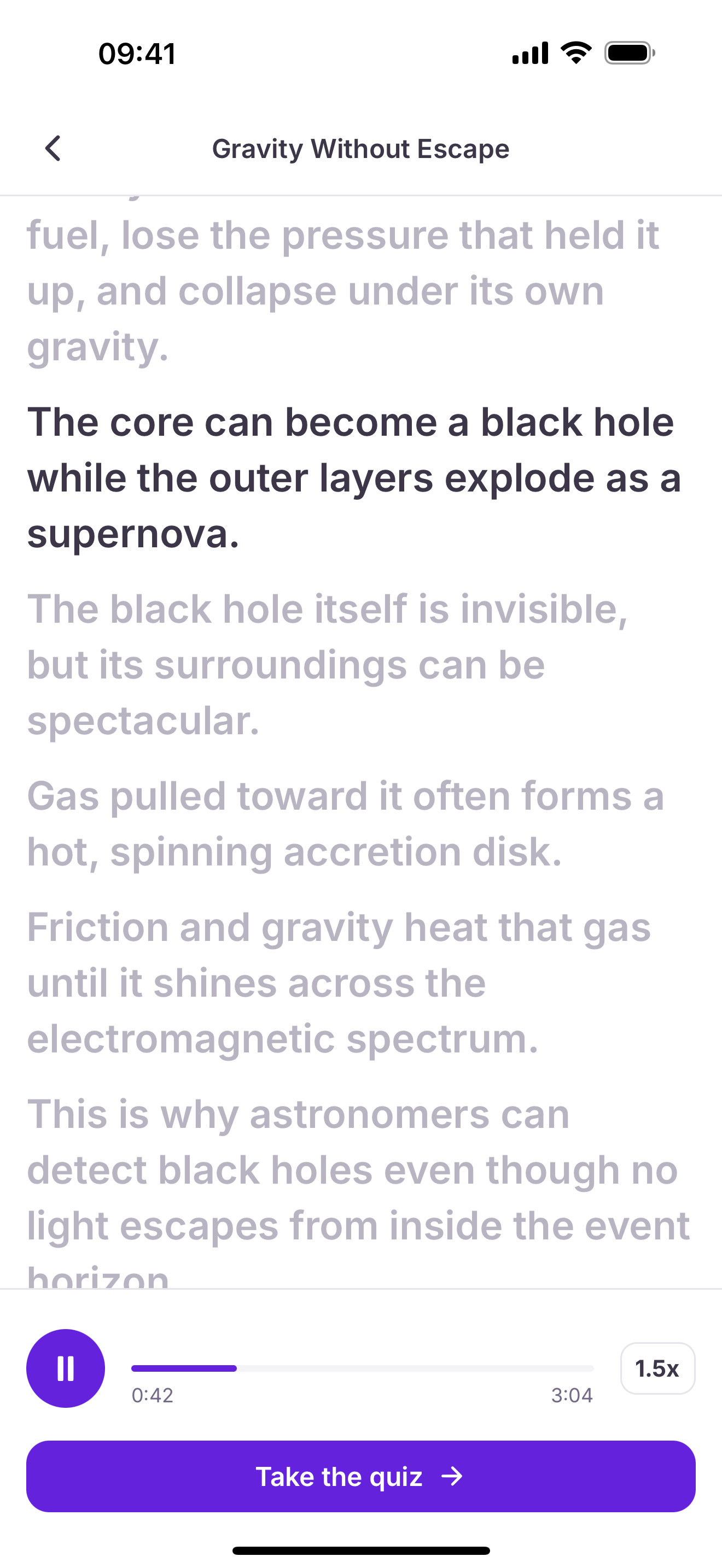 The Gravity Without Escape audio lesson