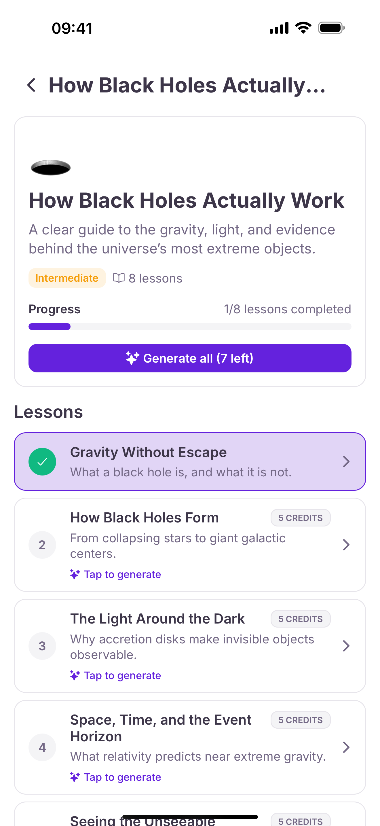 The How Black Holes Actually Work curriculum in CurioVerse